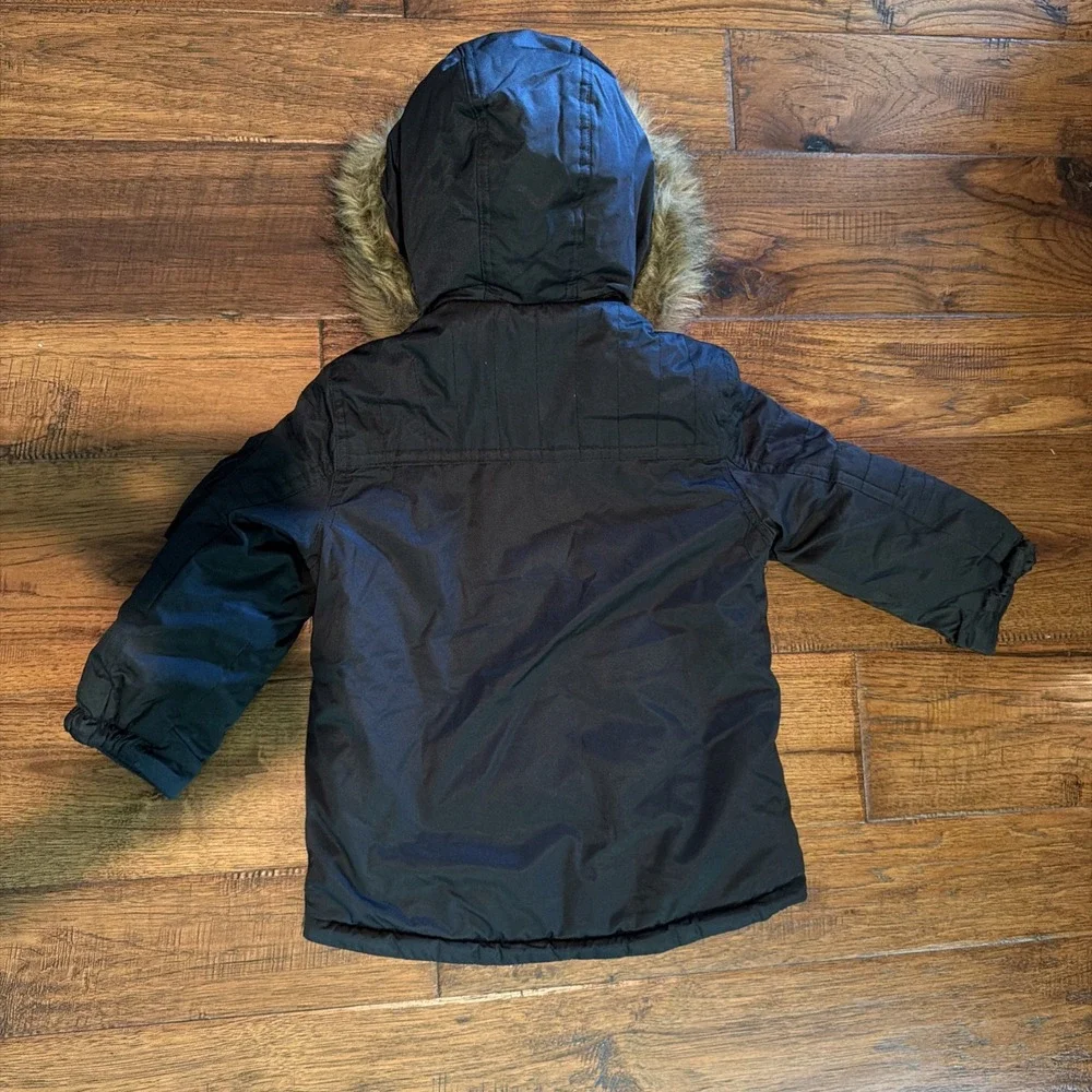 Avalanche Big Chill Expedition Black Kids Sz 5 Winter Coat Parka Faux Fur Hoodie